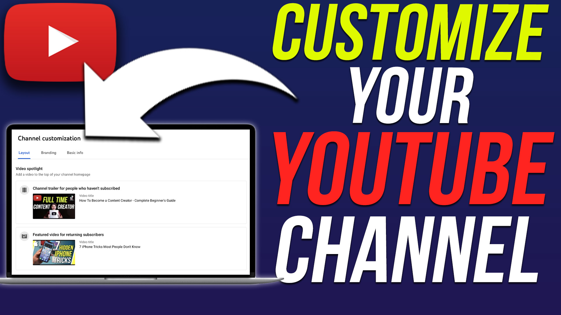 Customize YouTube channel