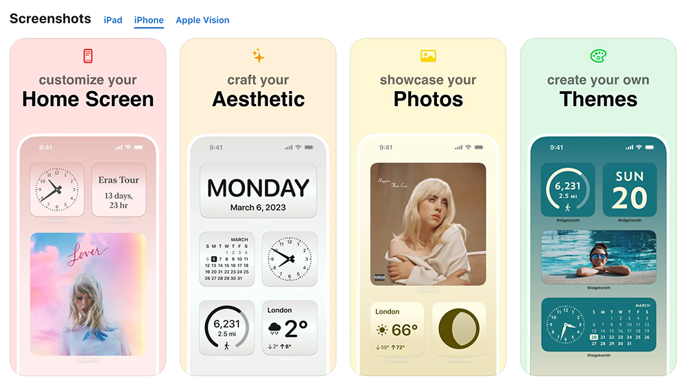 widgetsmith iPhone app