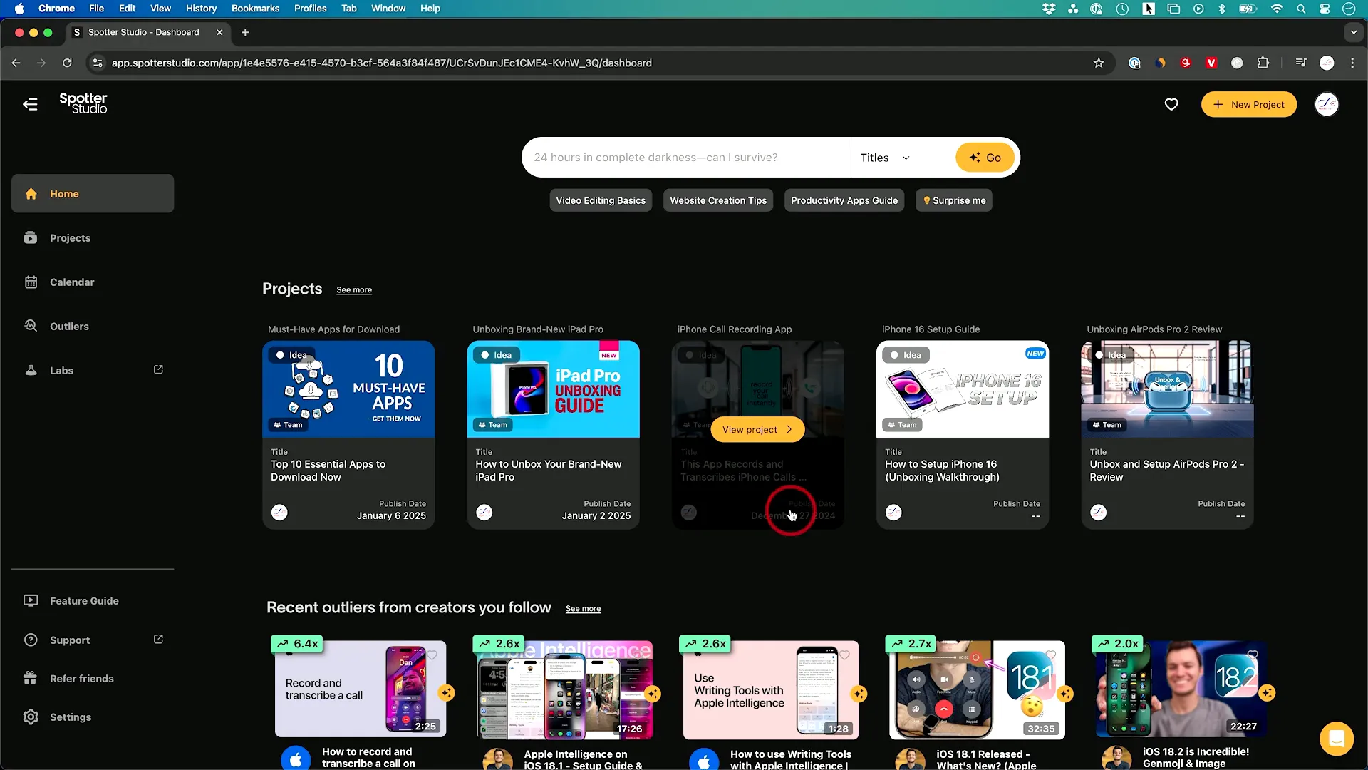 Collaboration features in Spotter Studio
