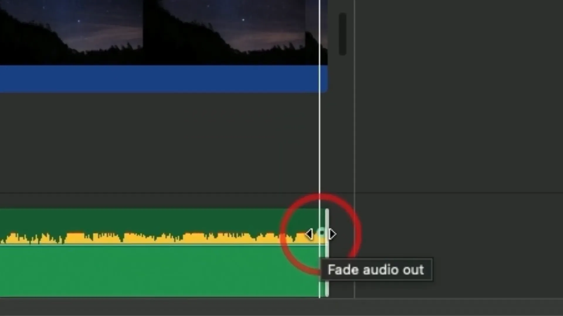 Fading music in iMovie