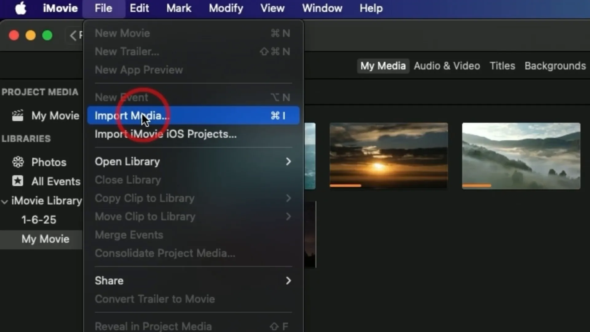 Importing music into iMovie