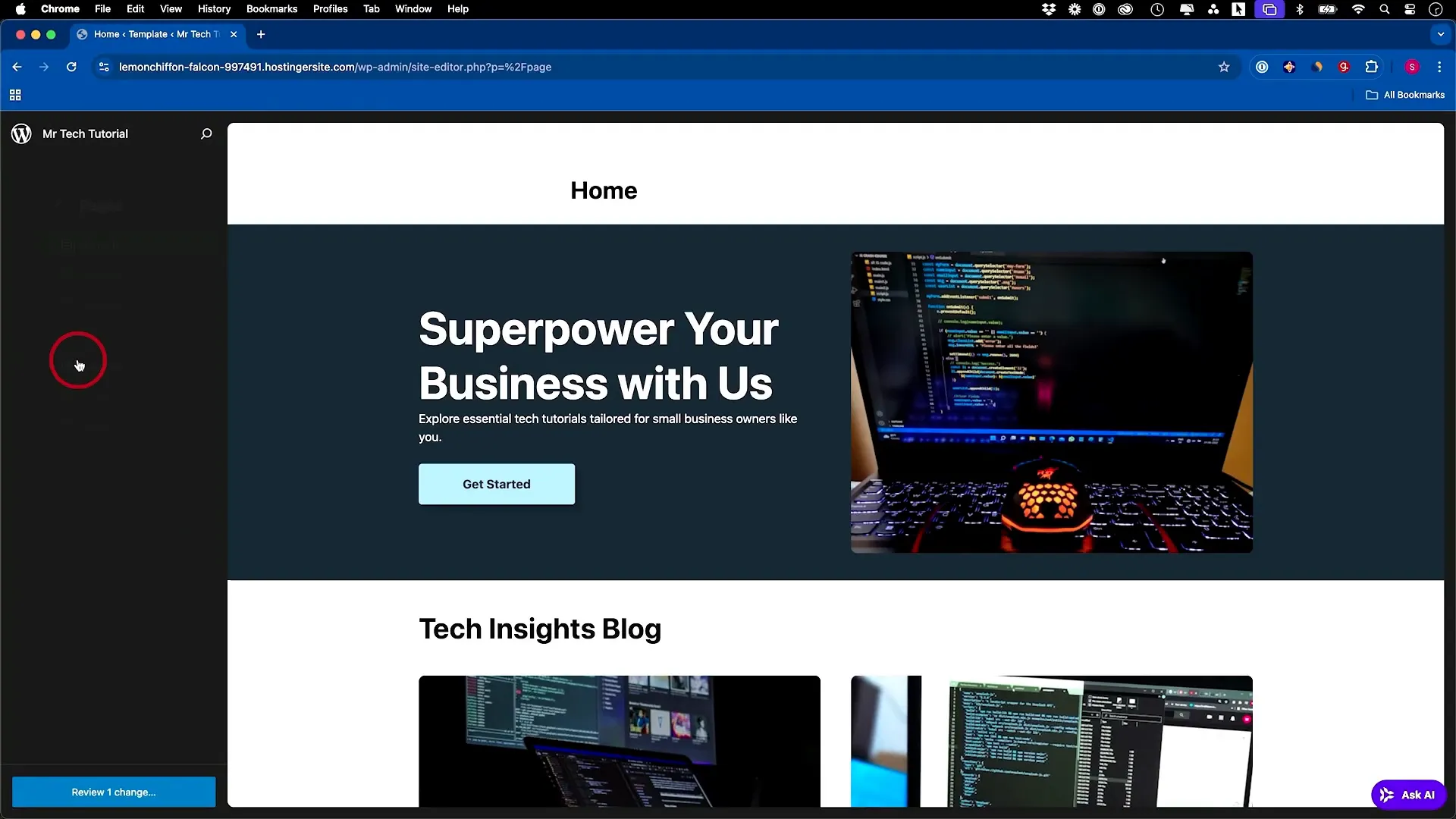 Editing options in WordPress