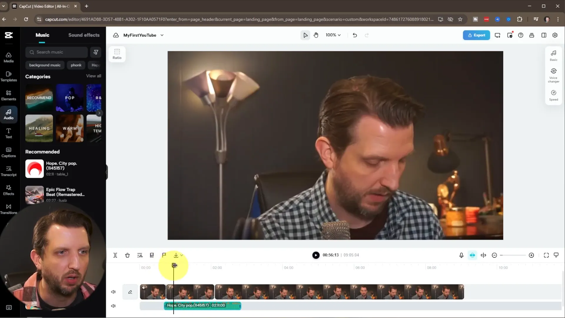 Adding music track in CapCut