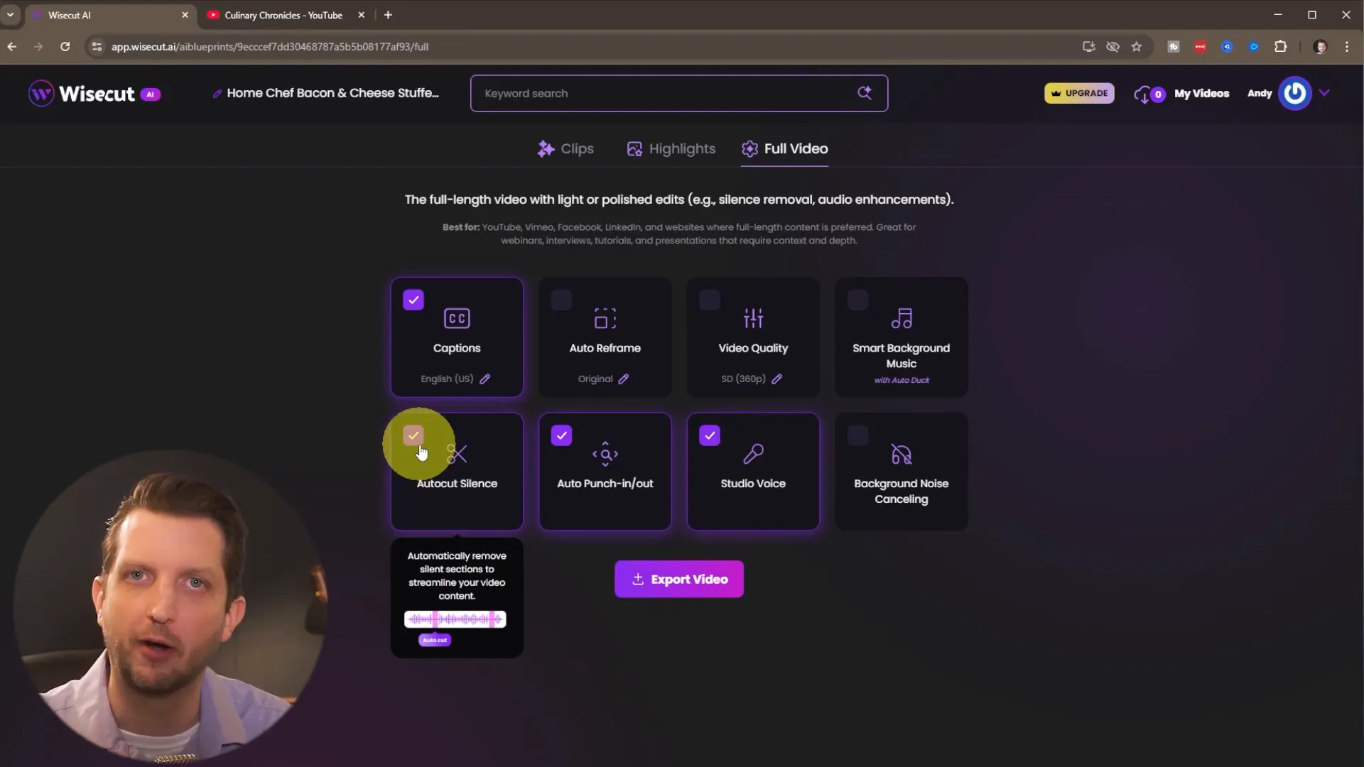 Wisecut AI highlights feature