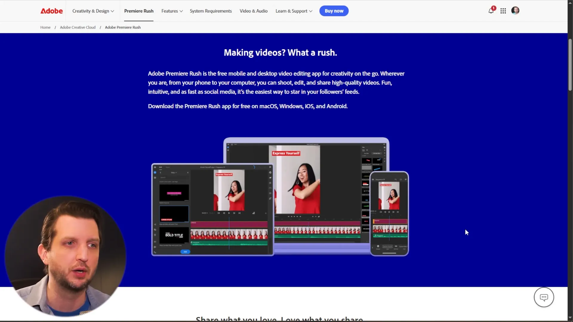 Adobe Premiere Rush on mobile