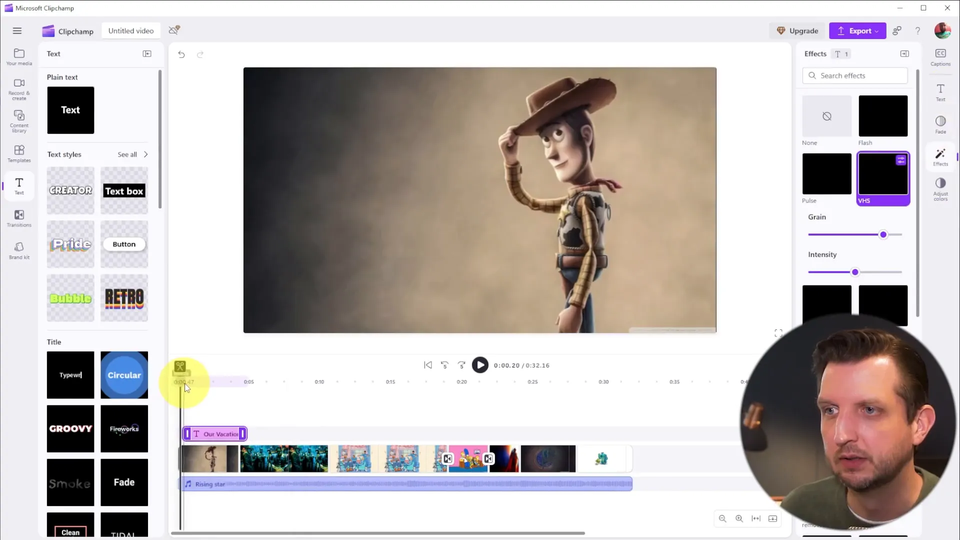 Adding text to video