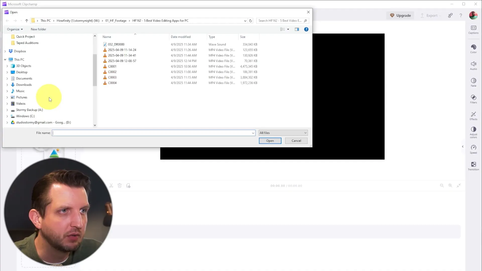 Import Media in Clipchamp