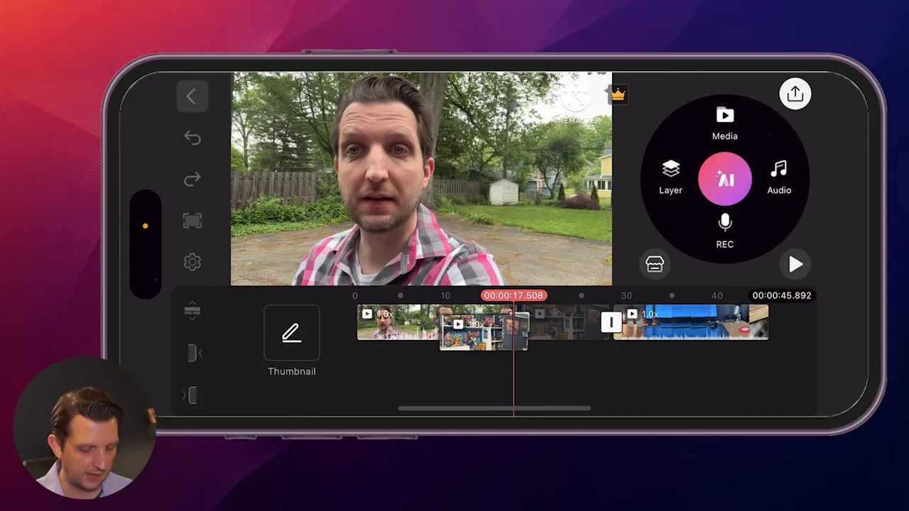 Timeline zoomed in for precise editing in KineMaster